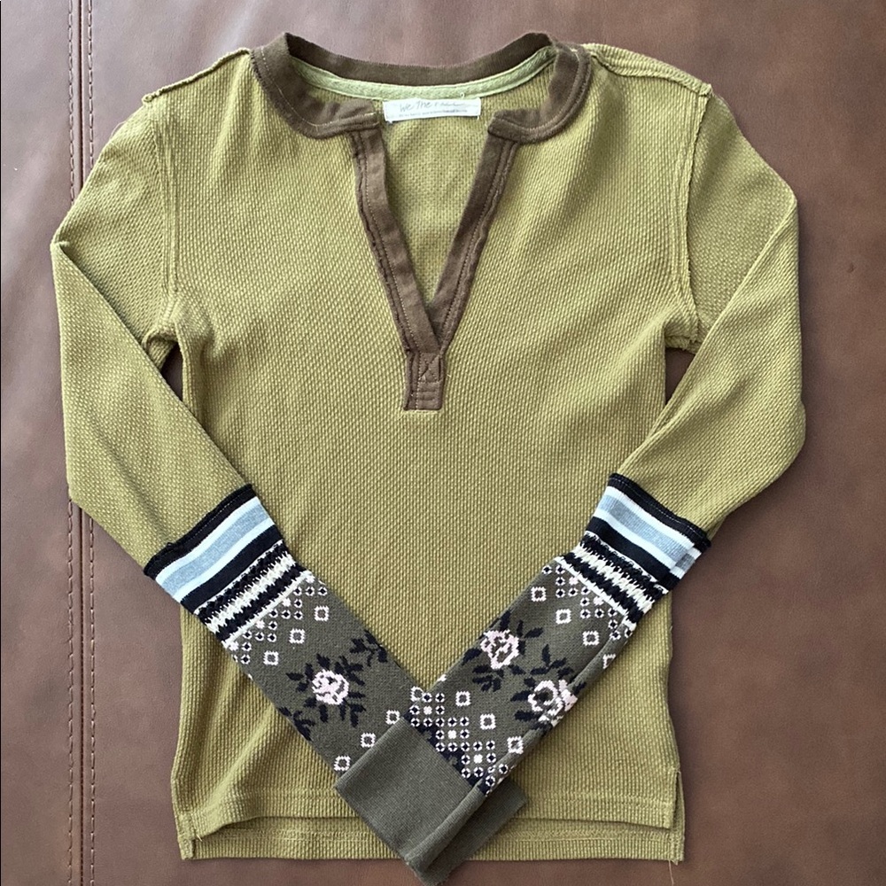 Free People (We The Free) Olive Knit Top